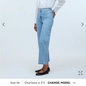 Madewell Emmett High Rise Wide Leg Crop Jean, 25P, New with Tags,